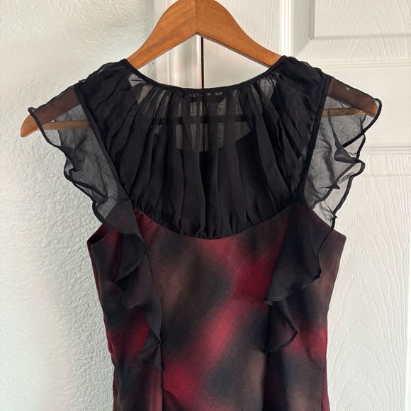 Black Halo Plaid‎ Red Black Dress Lined Size 2 - Picture 5 of 5